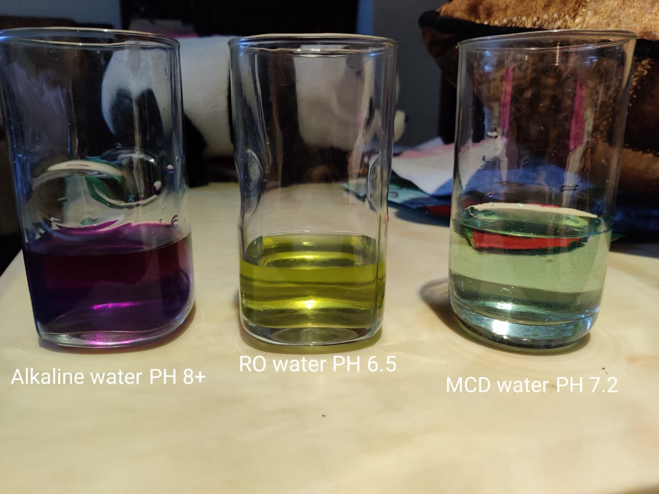Alkaline water, RO water and MCD water